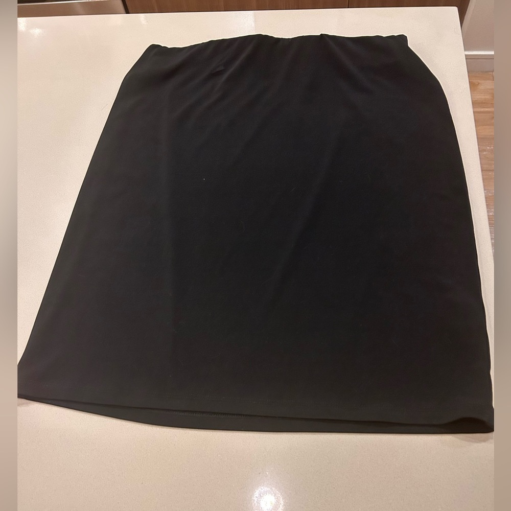 Karen Kane Black Pencil Skirt Large Classic Stretch Work Office Wardrobe Staple - Picture 6 of 10